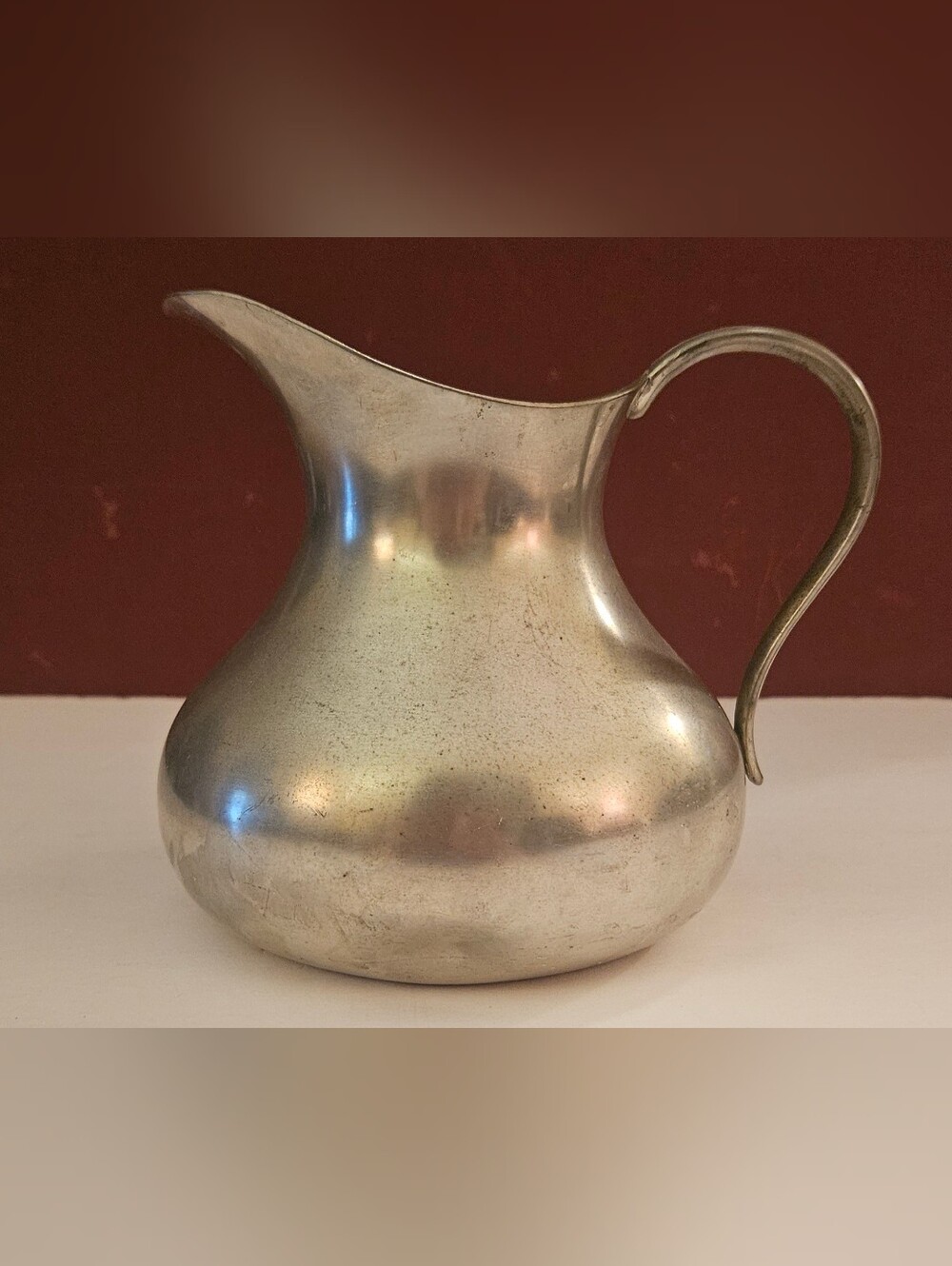 Royal Holland Koninklijke Daalderop Pitcher Jug - Pewter Handled 5.5 in - DAMAGE